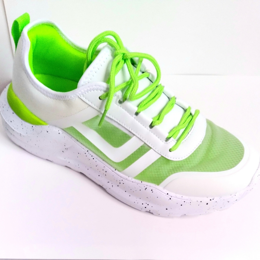 "We Lit " Neon Green Mesh Sneakers